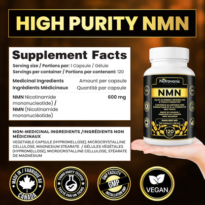 Nutravonic Nutrition Premium NMN, 120 Capsules