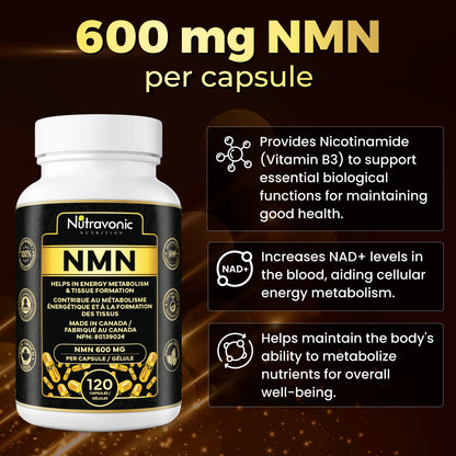 Nutravonic Nutrition Premium NMN, 120 Capsules