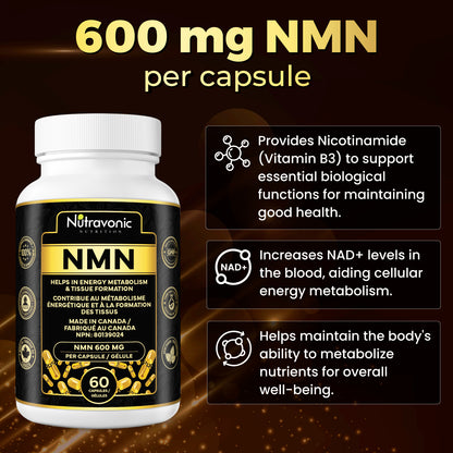 Nutravonic Nutrition Premium NMN, 60 Capsules