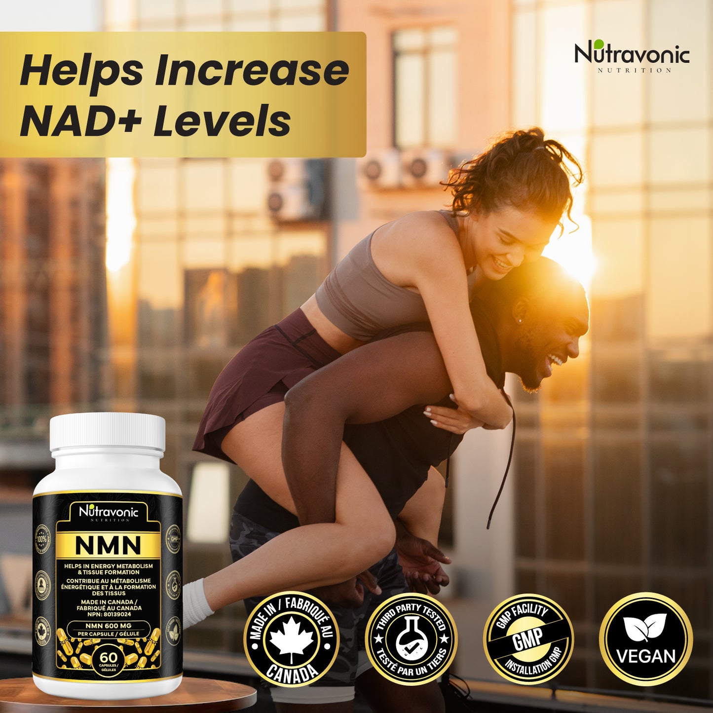 Nutravonic Nutrition Premium NMN, 60 Capsules