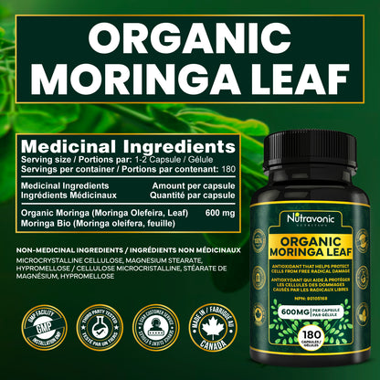 Nutravonic Nutrition Organic Moringa Leaf