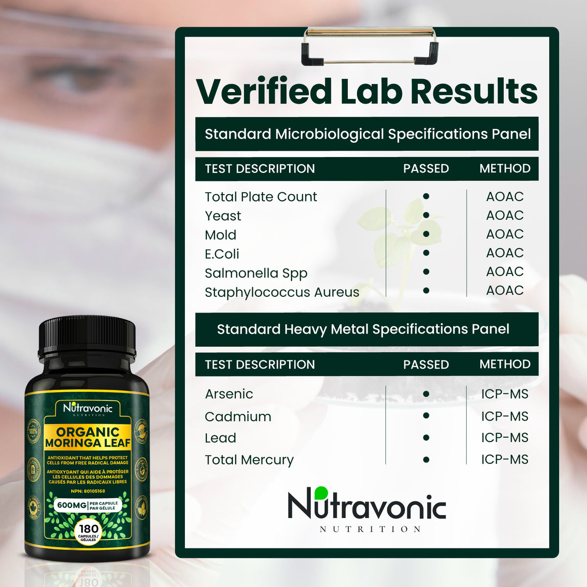 Nutravonic Nutrition Organic Moringa Leaf
