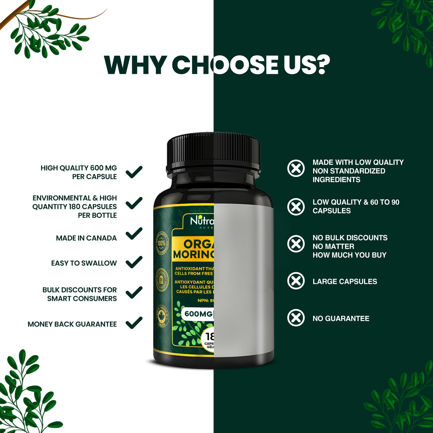 Nutravonic Nutrition Organic Moringa Leaf